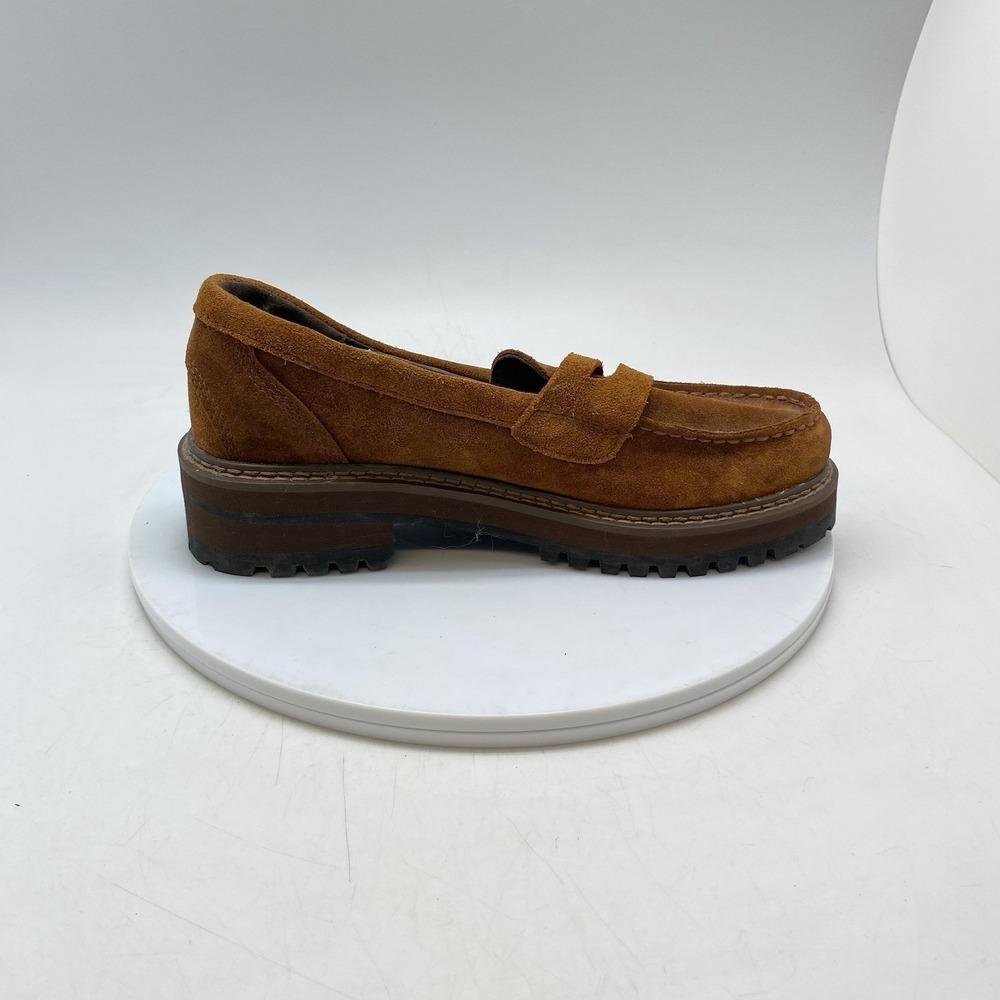 LL Bean Camden Hill Loafers Womens 7 M Brown Suede Slip On Shoes Lug Sole 522486 - Picture 6 of 10